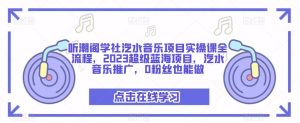 听潮阁学社汽水音乐项目实操课全流程，2023超级蓝海项目，汽水音乐推广，0粉丝也能做-资源宝库吧
