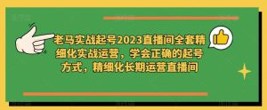 老马实战起号2023直播间全套精细化实战运营，学会正确的起号方式，精细化长期运营直播间-资源宝库吧