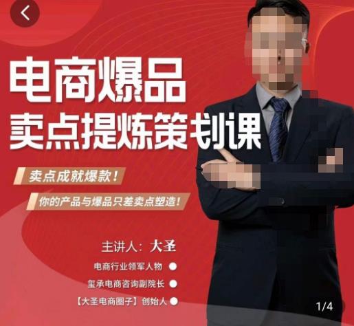 大圣·电商标品爆款卖点策划课,标品卖点成就爆款,可落地卖点提炼课-资源宝库吧