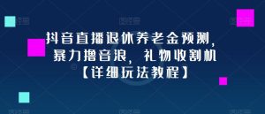 抖音直播退休养老金预测，暴力撸音浪，礼物收割机【详细玩法教程】-资源宝库吧