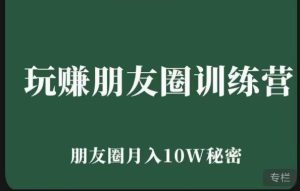 玩赚朋友圈系统课，朋友圈月入10W的秘密，​7天系统图文课程-资源宝库吧