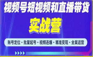 2023最新微信视频号引流和变现全套运营实战课程,小白也能玩转视频号短视频和直播运营-资源宝库吧