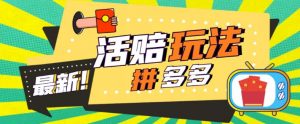 外面收费398的拼多多最新活赔项目，单号单次净利润100-300+【详细玩法教程】-资源宝库吧