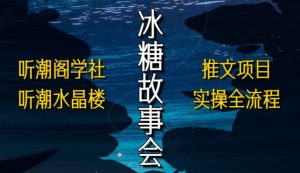 听潮阁学社听潮水晶楼抖音冰糖故事会项目实操，小说推文项目实操全流程，简单粗暴！-资源宝库吧