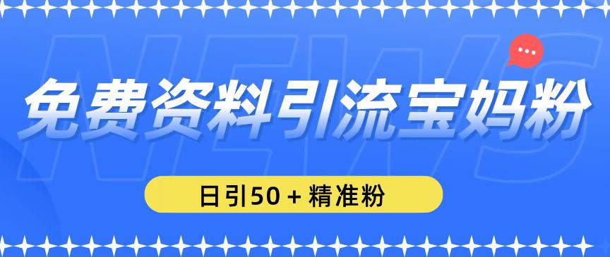 免费资料引流宝妈粉，日引50+精准粉【揭秘】-资源宝库吧