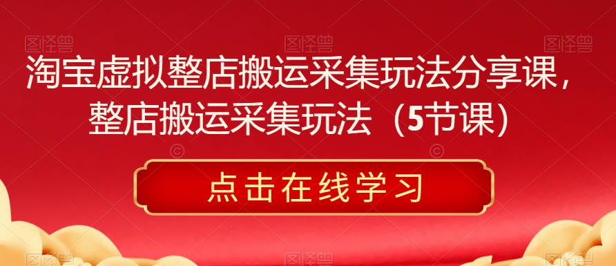 淘宝虚拟整店搬运采集玩法分享课，整店搬运采集玩法（5节课）-资源宝库吧