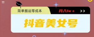 0粉无门槛暴力起号美女号，简单搬运月入1w＋【揭秘】-资源宝库吧