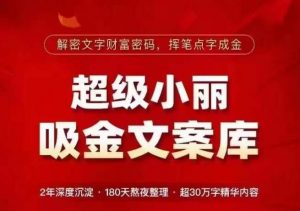 超级小丽·吸金文案库，解密文字财富密码，挥笔点字成金，超30万字精华内容-资源宝库吧