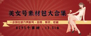 美女号素材包大合集，8000多个素材，一步到位助力男粉号！-资源宝库吧