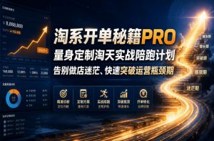 淘系开单秘籍PRO,量身定制淘天实战陪跑计划,告别做店迷茫、快速突破运营瓶颈期(2026年6月11)-资源宝库吧