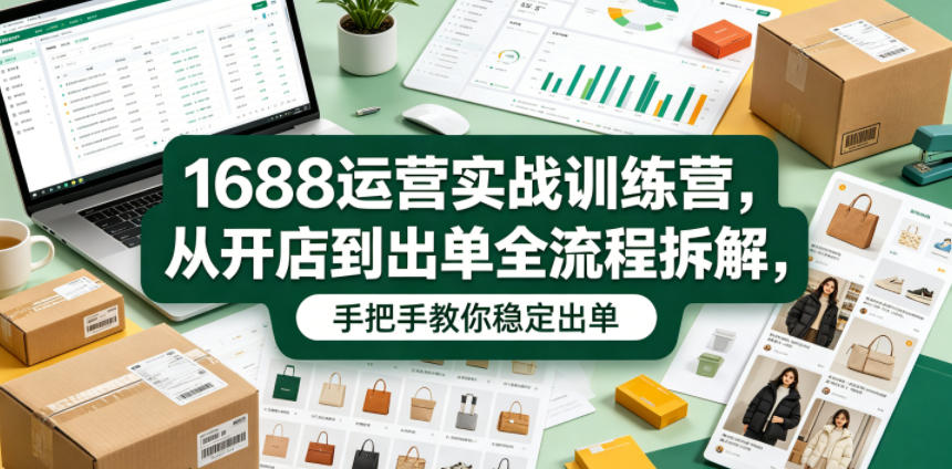1688运营实战训练营，从开店到出单全流程拆解，手把手教你稳定出单-资源宝库吧