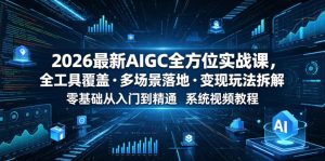 2026最新AIGC全方位实战课,全工具覆盖・多场景落地・变现玩法拆解,零基础从入门到精通系统视频教程-资源宝库吧