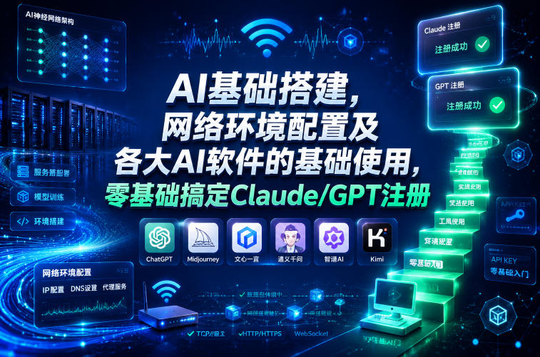 AI基础搭建，网络环境配置及各大AI软件的基础使用，零基础搞定Claude/GPT注册-资源宝库吧