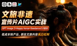 文旅非遗宣传片AIGC实战，GPT image 2+Happy horse+Seedance2.0组合，低成本快产出，抓住文旅内容风口红利-资源宝库吧