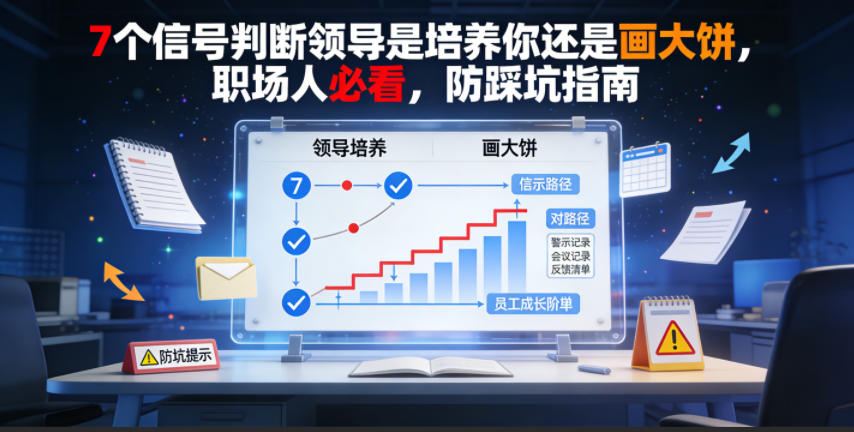 付费文章：7个信号判断领导是培养你还是画大饼，职场人必看，防踩坑指南-资源宝库吧