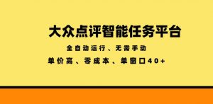 大众点评智能任务平台，全自动运行、无需手动，单价高、零成本、单窗口40+【揭秘】-资源宝库吧