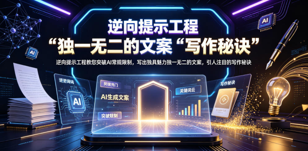逆向提示工程教您突破AI常规限制，写出独具魅力独一无二的文案，引人注目的写作秘诀【原创双语字幕】-资源宝库吧