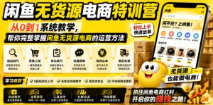 闲鱼无货源电商特训营，从0到1系统教学，帮你完整掌握闲鱼无货源电商的运营方法-资源宝库吧