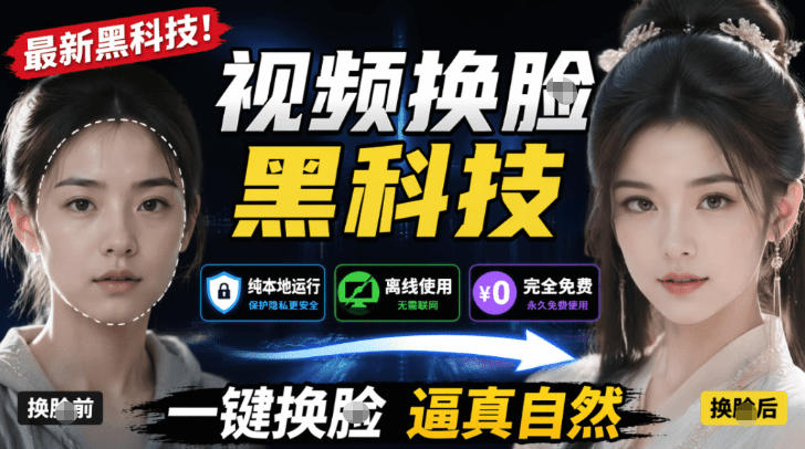 AI人工智能如此夸张？一键视频换Lian黑科技，纯本地离线运行，本地视频换Lian娱乐工具，AI FaceSwap-资源宝库吧