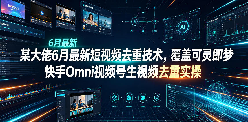 某大佬6月最新短视频去重技术，覆盖可灵即梦快手Omni视频号生视频去重实操-资源宝库吧