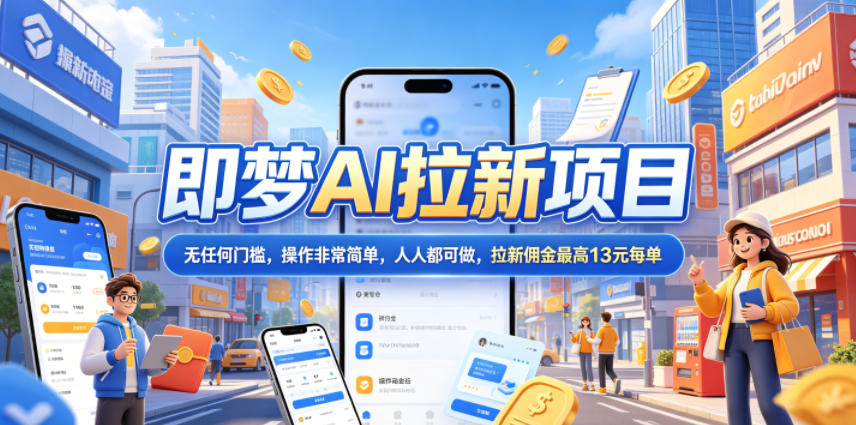 2026年即梦AI拉新项目最新玩法，无任何门槛，操作非常简单，人人都可做，拉新佣金最高13米每单（更新6月24日）-资源宝库吧