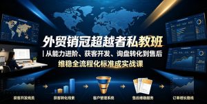外贸销冠超越者私教班｜从能力进阶、获客开发、询盘转化到售后维稳全流程标准化成交实战课-资源宝库吧