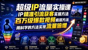 超级IP流量实操课,IP精准引流获客实操方法,百万级爆款视频底层方法,用科学的方法实现流量倍增-资源宝库吧