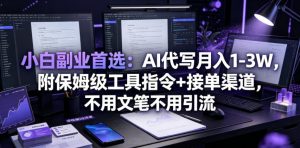 小白副业首选：AI代写月入1-3W，附保姆级工具指令+接单渠道，不用文笔不用引流【揭秘】-资源宝库吧