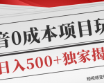 短视频变现套路剖析,抖音0成本赚钱项目玩法,日入500+独家揭秘(共2节视频)-资源宝库吧
