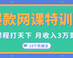 爆款网课特训营，一套课程打天下，网课变现的10个实操法，月收入3万到10万-资源宝库吧