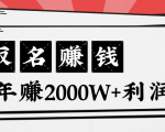 王通:不要小瞧任何一个小领域,取名技能也能快速赚钱,年赚2000W+利润-资源宝库吧