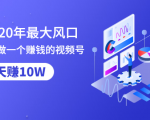 抓住2020年最大风口,小白也能做一个赚钱视频号,12天赚10W(赠送爆款拆解)-资源宝库吧