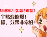 《小红书超级暴力引流特训营》随便发个贴变能爆,详细实操,效果非常好!-资源宝库吧