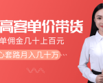 抖音高单价带货项目,一单佣金几十上百元,核心套路月入几十万(共3节)-资源宝库吧