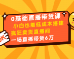 0基础直播带货课：小白也能低成本搭建疯狂卖货直播间：1场直播带货6万-资源宝库吧
