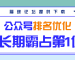 公众号排名优化精准引流玩法，长期霸占第1位被动引流（外面收割价5000-8000！）-资源宝库吧