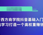 抖音基础入门班：小白0基础学习打造一个高权重赚钱的抖音号-资源宝库吧