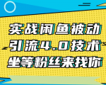 实战闲鱼被动引流4.0技术,坐等粉丝来找你,实操演示日加200+精准粉-资源宝库吧
