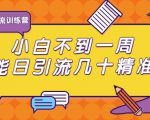 清和行记引流训练营:小白不到一周便能日引流几十精准粉-资源宝库吧