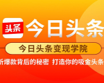 今日头条变现学院·打造你的吸金头条账号,打造10W+实操方法 价值2298元-资源宝库吧