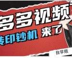 拼多多视频搬砖印钞机玩法，2021年最后一个短视频红利项目-资源宝库吧