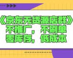 诺思星商学院京东无货源店群课:不推广,不刷单,零库存,低成本-资源宝库吧