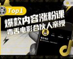 【毒舌电影合伙人亲授】抖音爆款内容涨粉课,5000万抖音大号首次披露涨粉机密-资源宝库吧
