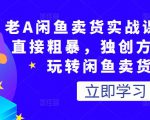 老A闲鱼卖货实战课，简单直接粗暴，独创方法带你玩转闲鱼卖货！-资源宝库吧