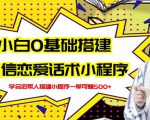 新手0基础搭建微信恋爱话术小程序,一单赚几百【视频教程+小程序源码】-资源宝库吧