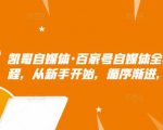 凯哥自媒体·百家号自媒体全套实战赚钱教程,从新手开始,循序渐进,系统的讲解-资源宝库吧