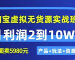 程哥《淘宝虚拟无货源实战班》线上第四期:月利润2到10W+(产品+玩法+资源)-资源宝库吧