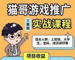 猫哥·游戏推广实战课程，单视频收益达6位数，从0到1成为优质游戏达人-资源宝库吧