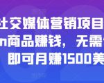 亚马逊社交媒体营销项目,推广Amazon商品赚钱,无需任何投资,即可月赚1500美元-资源宝库吧