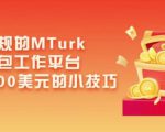 利用正规的MTurk微型众包工作平台，月赚1100美元的小技巧-资源宝库吧